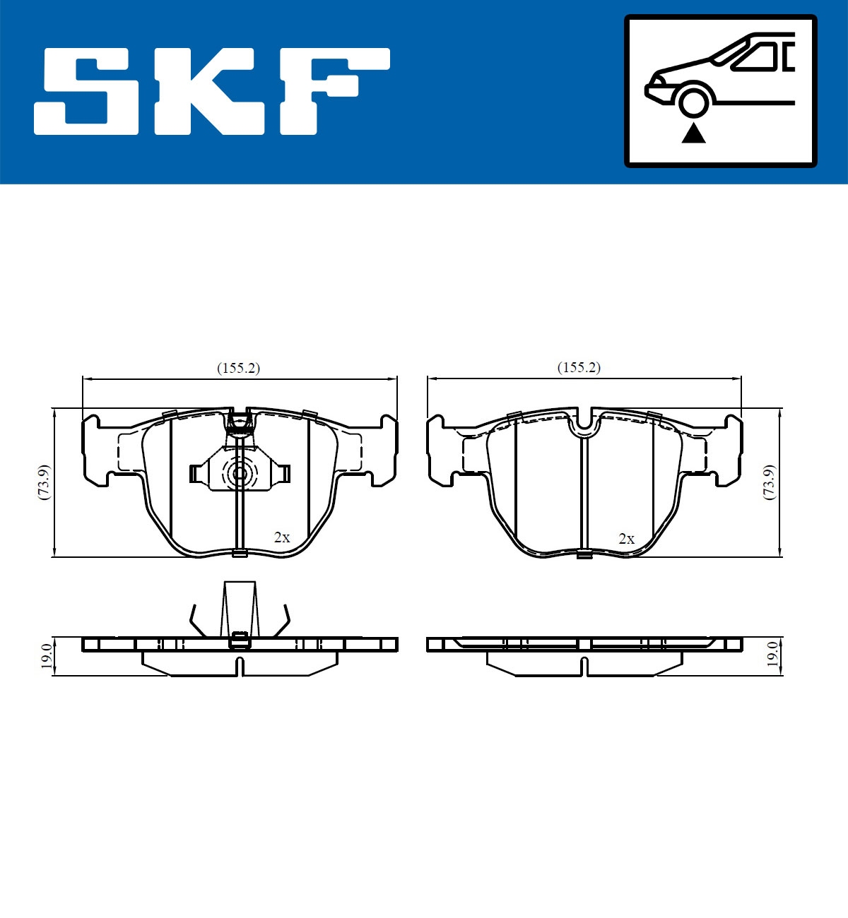 SKF VKBP 80656 Bremsbelagsatz, Scheibenbremse